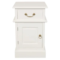Tasmania 1 Solid Door 1 Drawer Bedside (White)