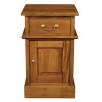 Tasmania 1 Solid Door 1 Drawer Bedside (Light Pecan)
