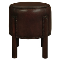 Heritage Genuine Goat Leather Ottoman/Footstool