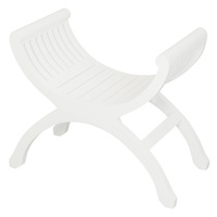Maeve Solid Mahogany Single Seater Stool (White)