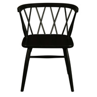 Sierra Cross Back Oak Chair - Set of 2 (Black)