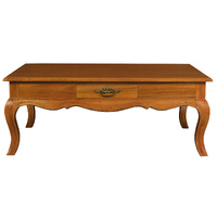 French Provincial 2 Drawer Coffee Table - Light Pecan