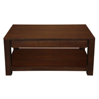 Amsterdam 2 Drawer Coffee Table - Mahogany