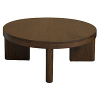 Apollo Round Solid Mindi Timber Coffe Table (Walnut)
