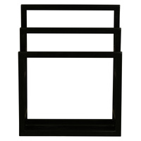 Nobu Solid Mahogany Timber Towel Stand (Black)