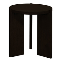 Apollo Round Solid Timber Side Table (Black)