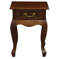 Queen Anne 1 Drawer Lamp Table (Mahogany)
