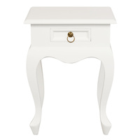 Queen Anne 1 Drawer Lamp Table (White)