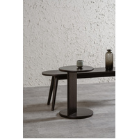 Brentwood Round Solid Timber Lamp Table (Black)