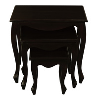 Queen Ann Nest of Table Set of 3 (Chocolate)