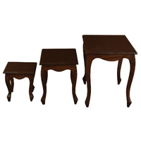 Queen Ann Nest of Table Set of 3 (Mahogany)