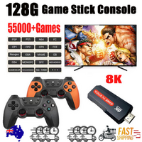 256GB 2025 NEW 8K HDMI Video Game Stick Console 55000+ 2 Wireless Controller