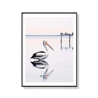 Wall Art 100cmx150cm Pelican Black Frame Canvas