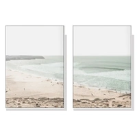 70cmx100cm Coastal Prints 2 Sets White Frame Canvas Wall Art 
