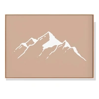 50cmx70cm Boho Mountain Wood Frame Canvas Wall Art