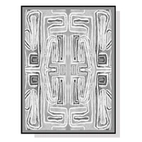 90cmx135cm Abstract Mountain Black Frame Canvas Wall Art 