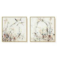 100cmx100cm Afternoon Walk 2 Sets Gold Frame Canvas Wall Art 