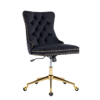 Velvet Home Office Chair- Black