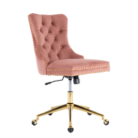 Velvet Home Office Chair- Pink