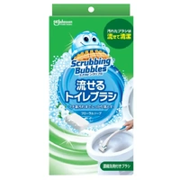 [6-PACK] Johnson Scrubbing Bubble Flushable Toilet Brush Floral Soap Scent Disposable (1 set)
