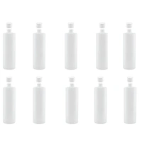 10x 1L Clear HDPE Round Bottle + 28/410 Caps - Empty Plastic Food Storage