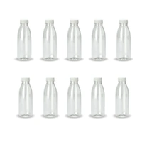 10x 300ml PET Juice Bottles + Tamper Evident Caps - Empty Plastic Recyclable Clear