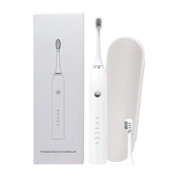 Sonic Electric Toothbrush White USB Wireless Charging Smart 5 Modes 2 Heads Case