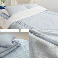Flua Snow Comforter Set Double Cool Quilt Bedspread BLUE