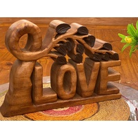 Mothers day gift Wooden carved LOVE words decoration 33 cm long