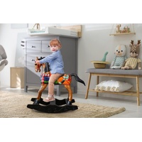 Rocking horse handmade solid wood-beautiful hand painted detail-very unique