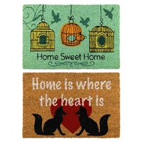 2 x Doormat for Front Door Entryway Cursive Natural Coconut Coir Floor mat Outdoor 40x60cm