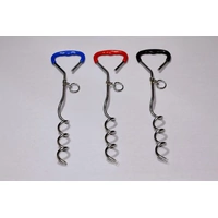 2 X Pet Dog Puppy Chrome Plated Corkscrew Spiral Tie Out Stake