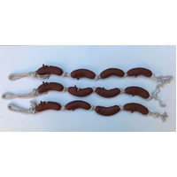 YES4PETS 3 x Dog Toy Sausage Chain of 4 Swags Knotted Cotton Rope Pet Toy 60 cm Long Chew Rope Play Dental