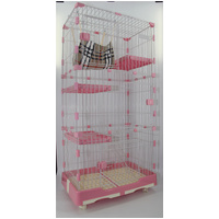YES4PETS 179 cm Pink Pet 4 Level Cat Cage House With Litter Tray & Wheel 82x57x179 CM