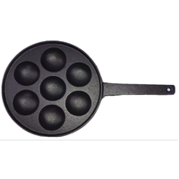 7 Holes Mini Cast Iron Cake Pan Mini Dutch Pancake Cake Pan with Handle
