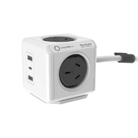 PowerCube Extended 4 Outlets 2 USB-A + 1 USB-C PD 20W with Surge 1.5M Grey (11407-AUEUAC)