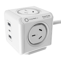 PowerCube Extended 4 Outlets 2 USB-A + 1 USB-C PD 20W with Surge 1.5M White (11407-AUEUAC)