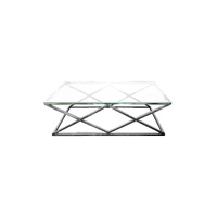 Alsea Coffee Table Silver Base - Clear Glass