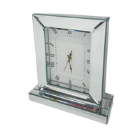 Mirrored Table Clock - Silver