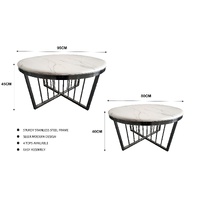 Salina Coffee Table 80cm Black Base - Mirror Glass