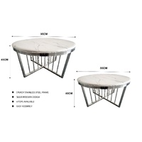 Salina Coffee Table -ClearTop - 80cm Silver