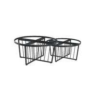 Salina Black 90cm Coffee Table - Clear Glass