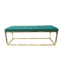 Holly Ottoman Gold Base - Green Seat