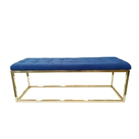 Holly Gold / Blue Ottoman
