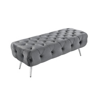 Shirley Ottoman Dark Grey Velvet