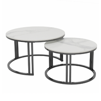 Interior Ave - Premier Nested Coffee Table Set - White Marble Stone