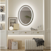 Interior Ave - LED Oval Frameless Salon / Bathroom Wall Mirror - 60 x 80cm