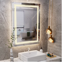 Interior Ave - LED Rectangle Frameless Salon / Bathroom Wall Mirror - 80 x 60cm