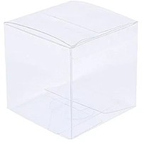 100 Pack of 8cm Square Cube - Product Showcase Clear Plastic Shop Display Storage Packaging Box