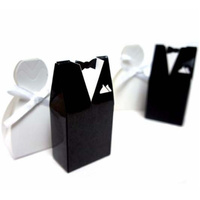 50 Pack of 25 Bride Gown and 25 Groom Tux Wedding Bridal Bomboniere Favor Candy Choc Almond Box - NW